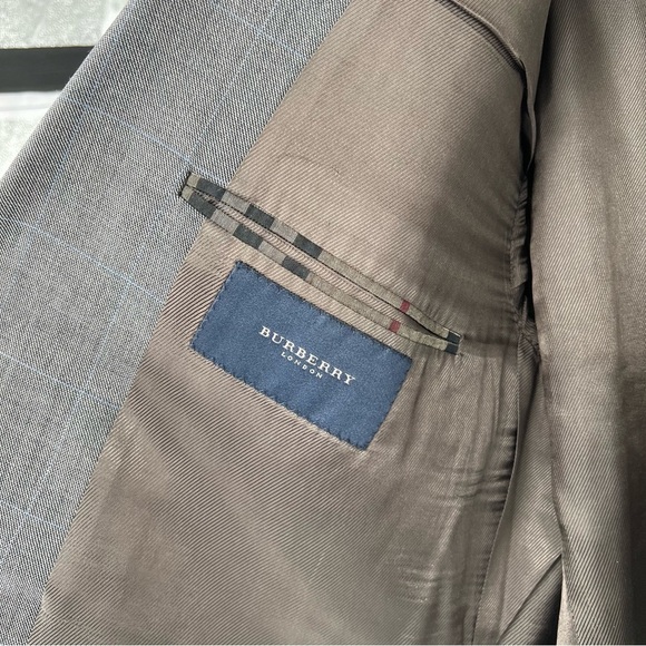 Vintage Burberry London Boyds Philadelphia 100% Wool Gray Pinstripe 50 Regular - Picture 5 of 16